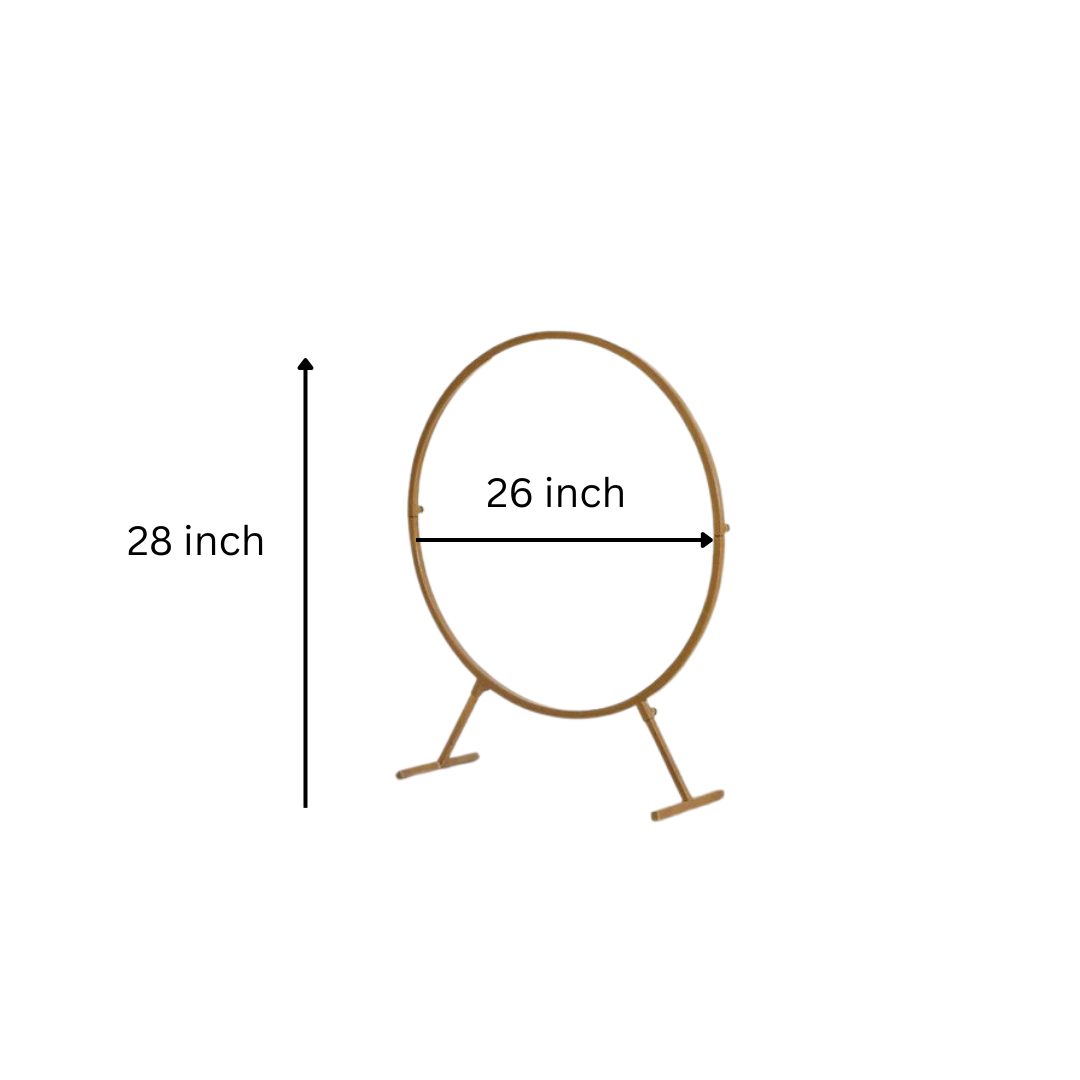 Modern Golden Circular Metal Stand for Home & Event Decor