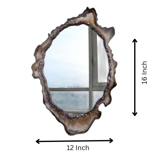 Handcrafted Epoxy Mirror with Unique Wood Design - Nestern