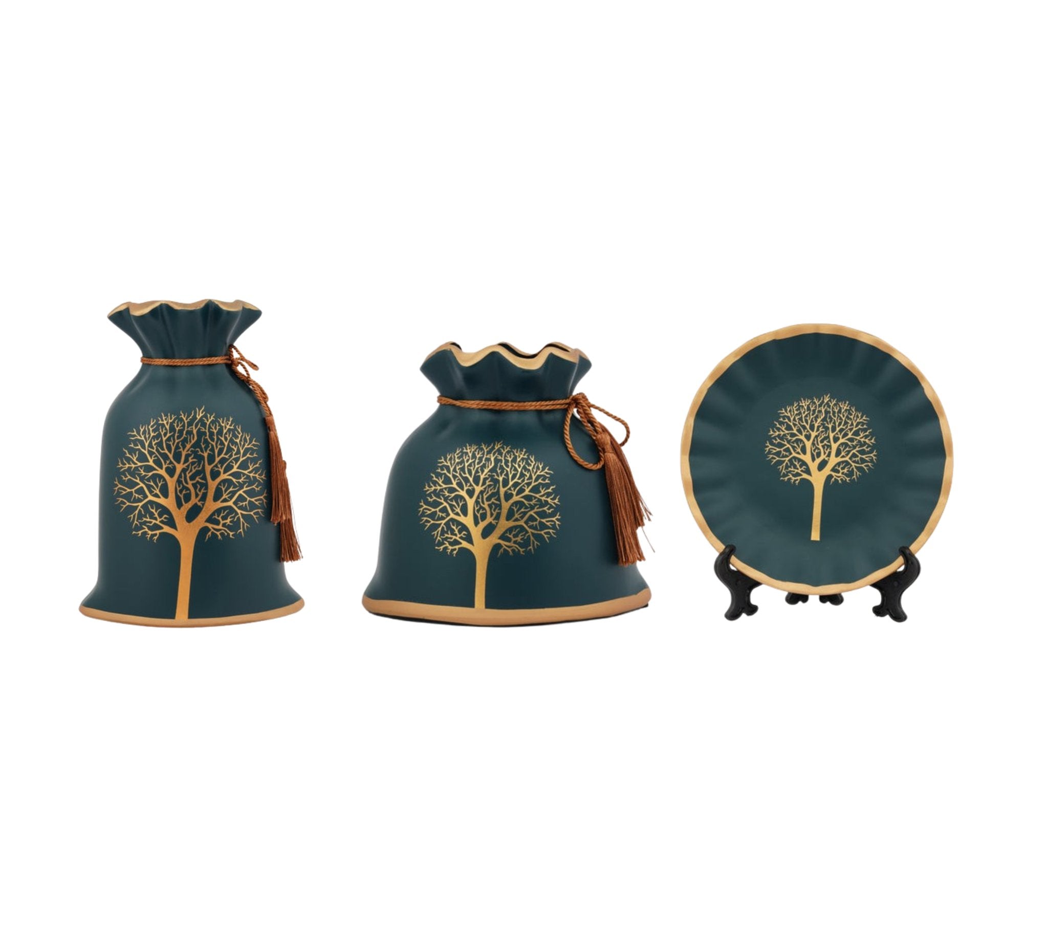 Impeccable Dark Blue Ceramic Table Decor Vase - Nestern