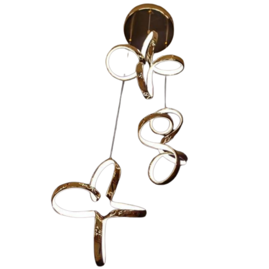 Elegant Spiral LED Pendant Light – Modern Rose Gold Chandelier