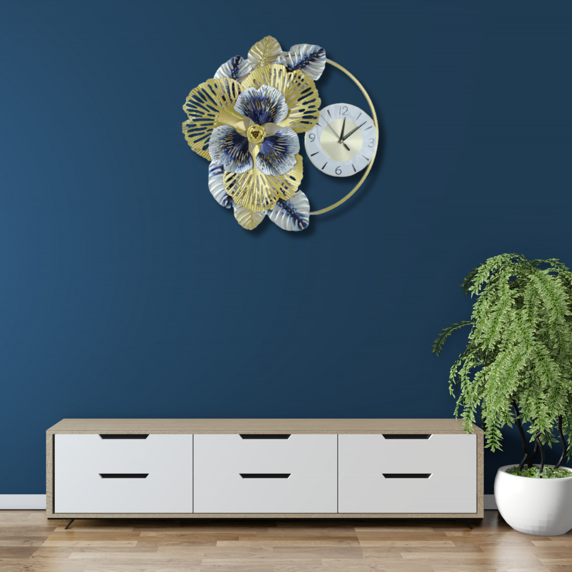Luxury Floral Wall Clock Blooming With Elegance & Timeless Style
