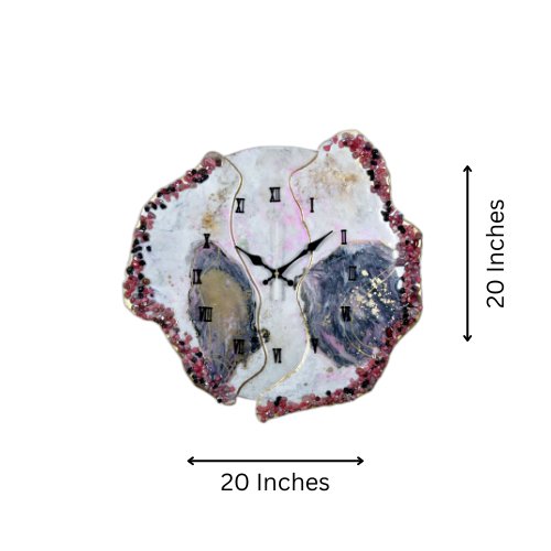 Modern Blue & Pink Geode Resin Wall Clock – Sleek Aesthetic Home Decor - Nestern