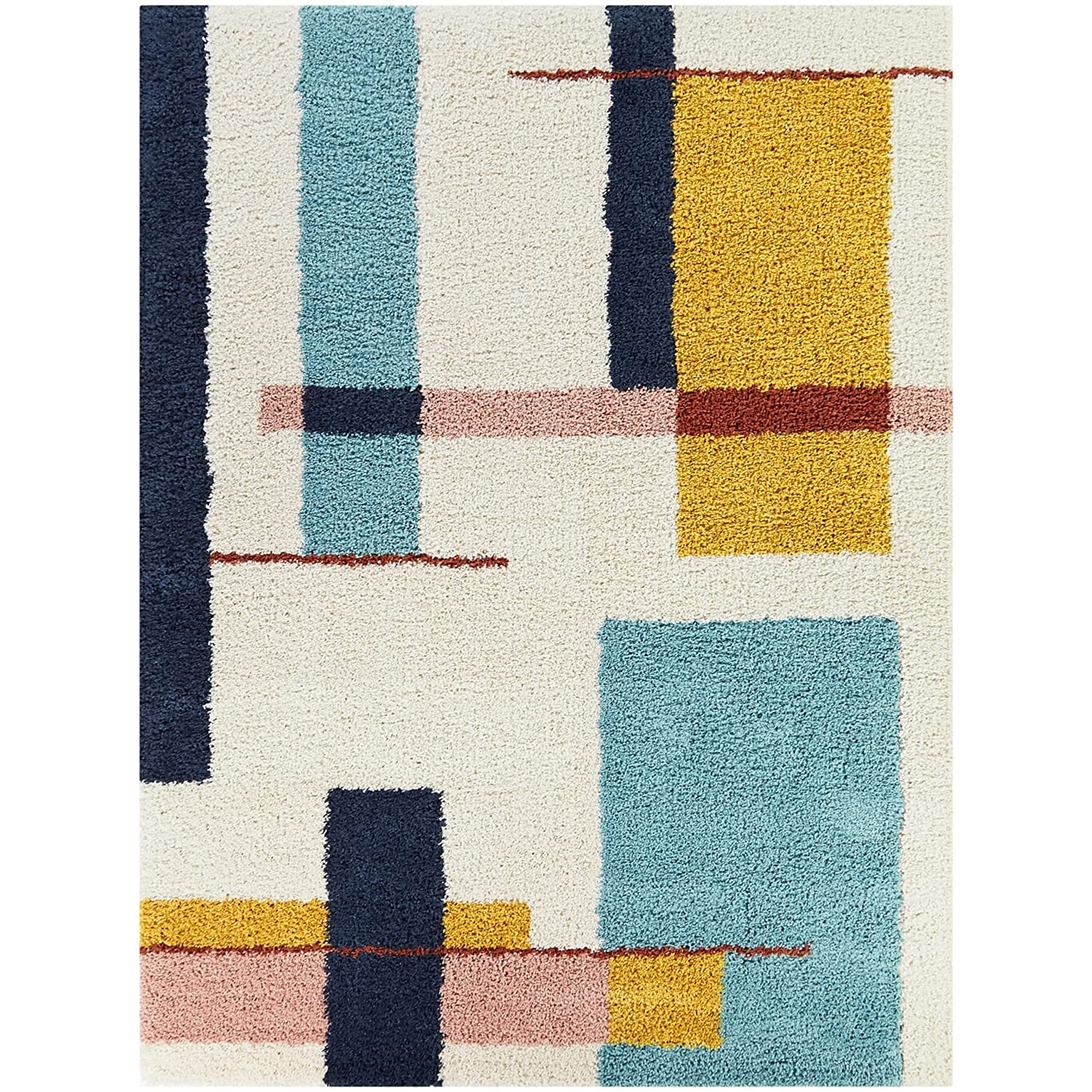 Modern Geometric Plush Area Rug - Nestern