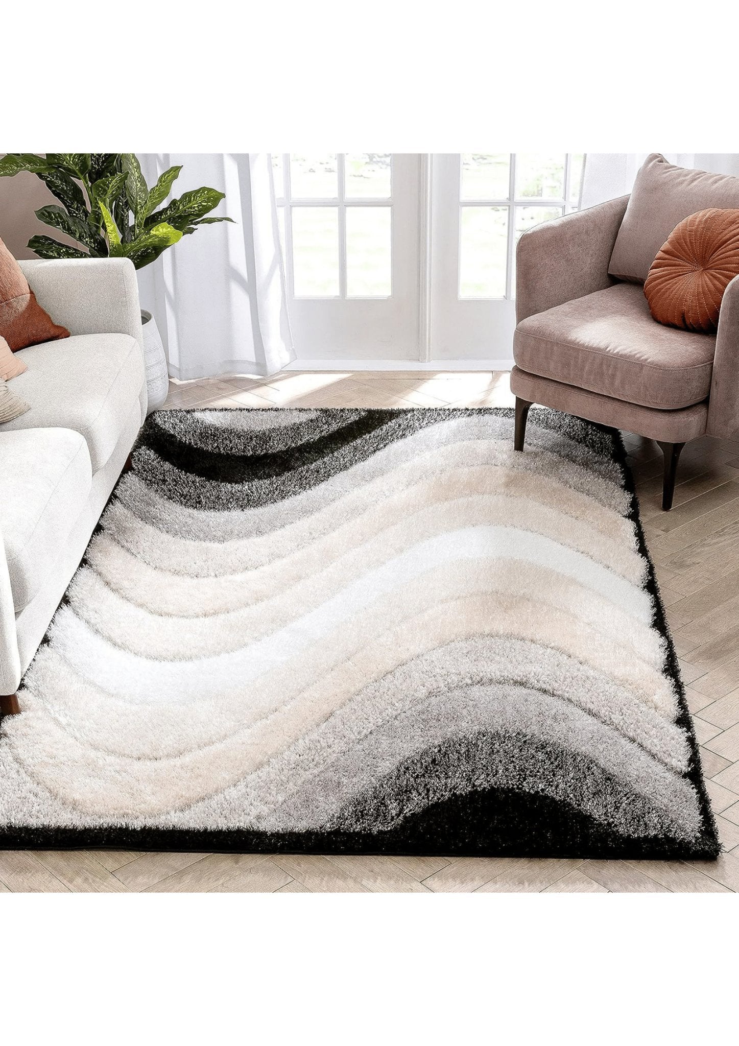 Modern Waves Geometric Rug - Nestern