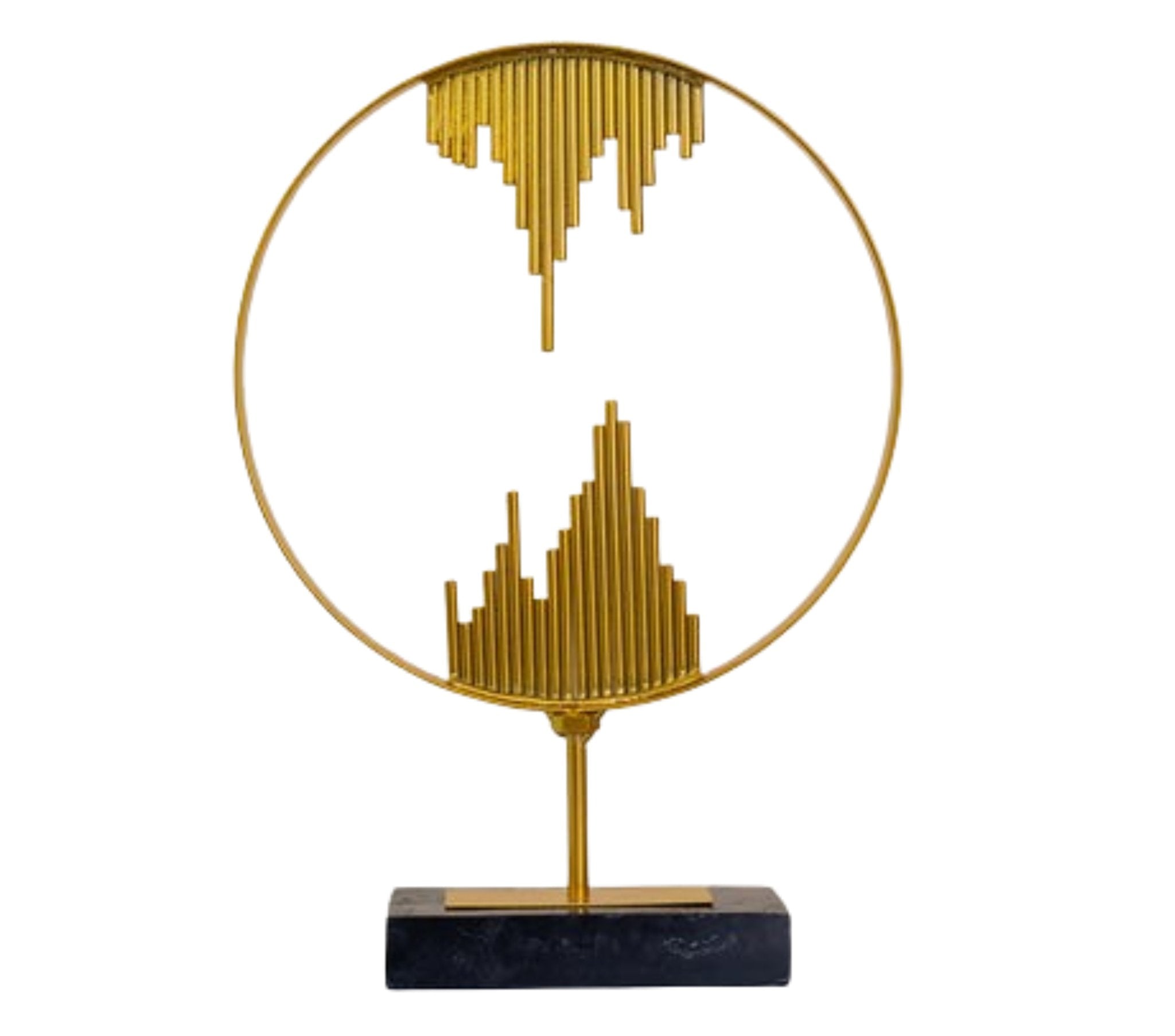 Mountain River Reflection Metal Frame Table Top Showpiece - Nestern