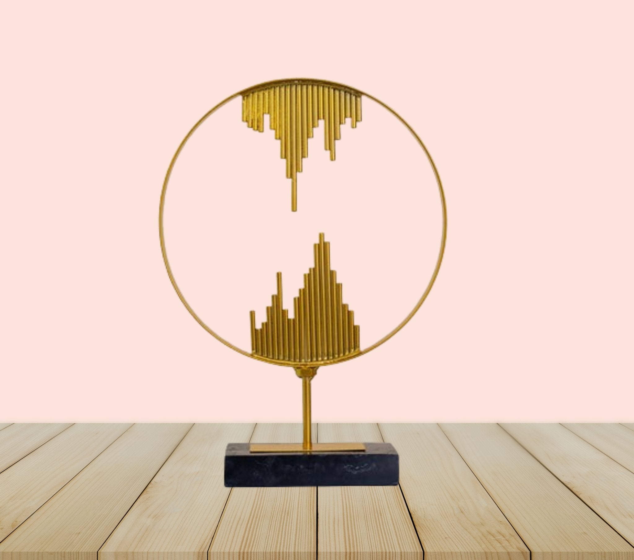 Mountain River Reflection Metal Frame Table Top Showpiece - Nestern