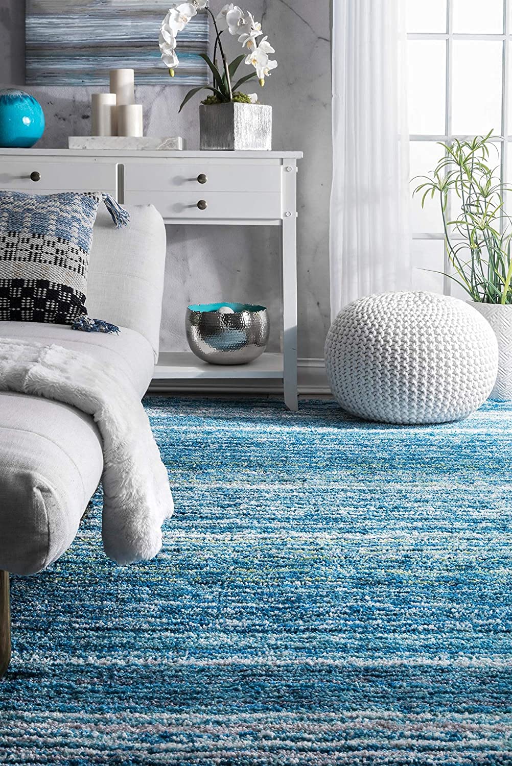 Ombre Blue Area Rug - Nestern