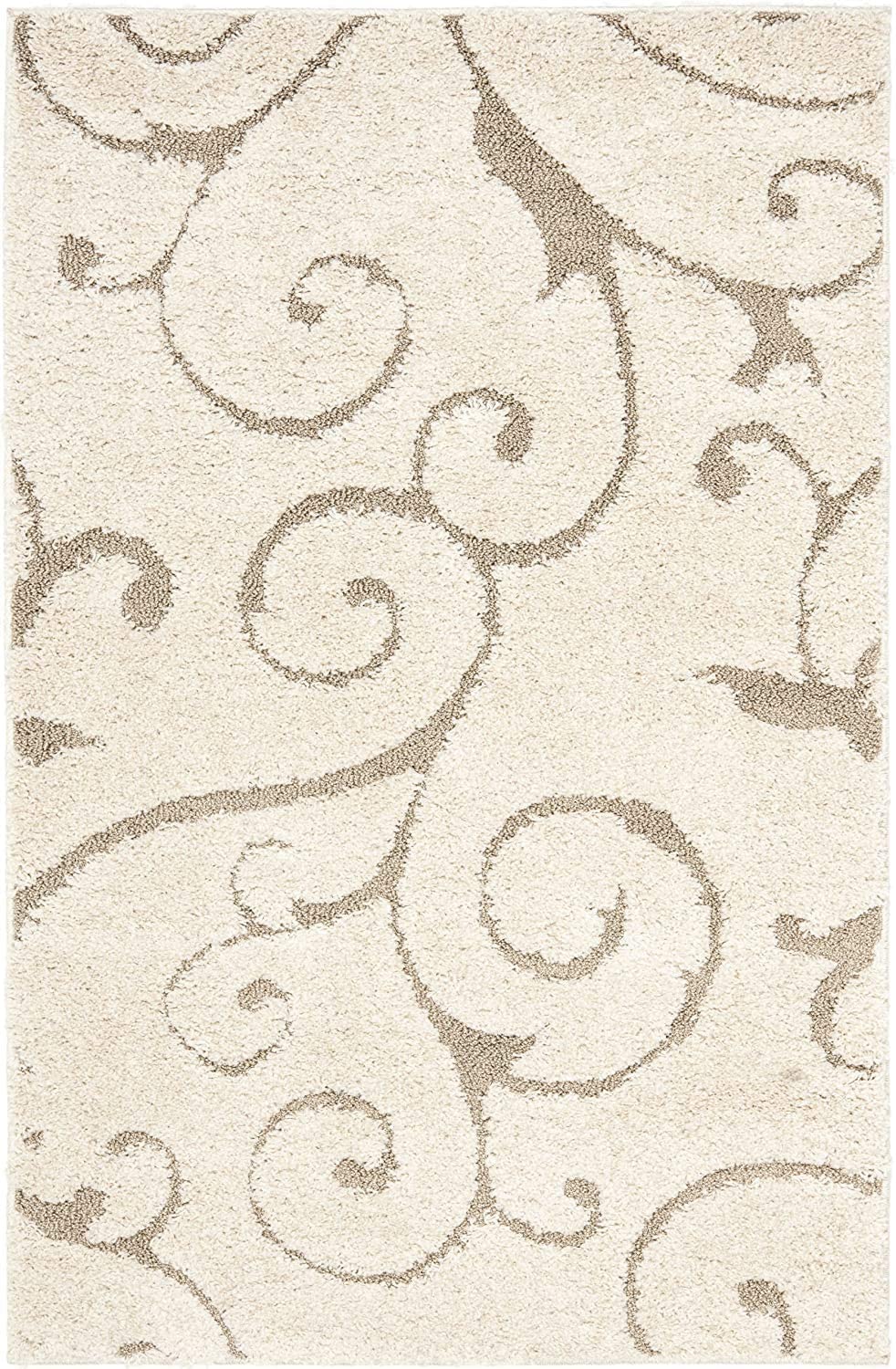Ornate Beige Swirl Area Rug - Nestern