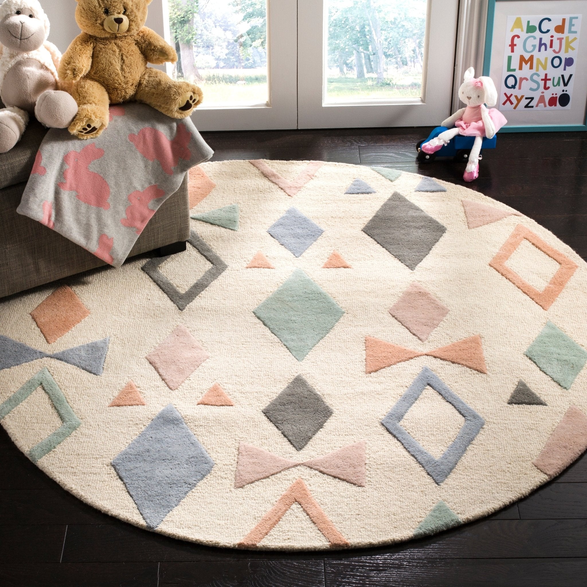 Pastel Geometric Elegance Plush Area Rug - Nestern