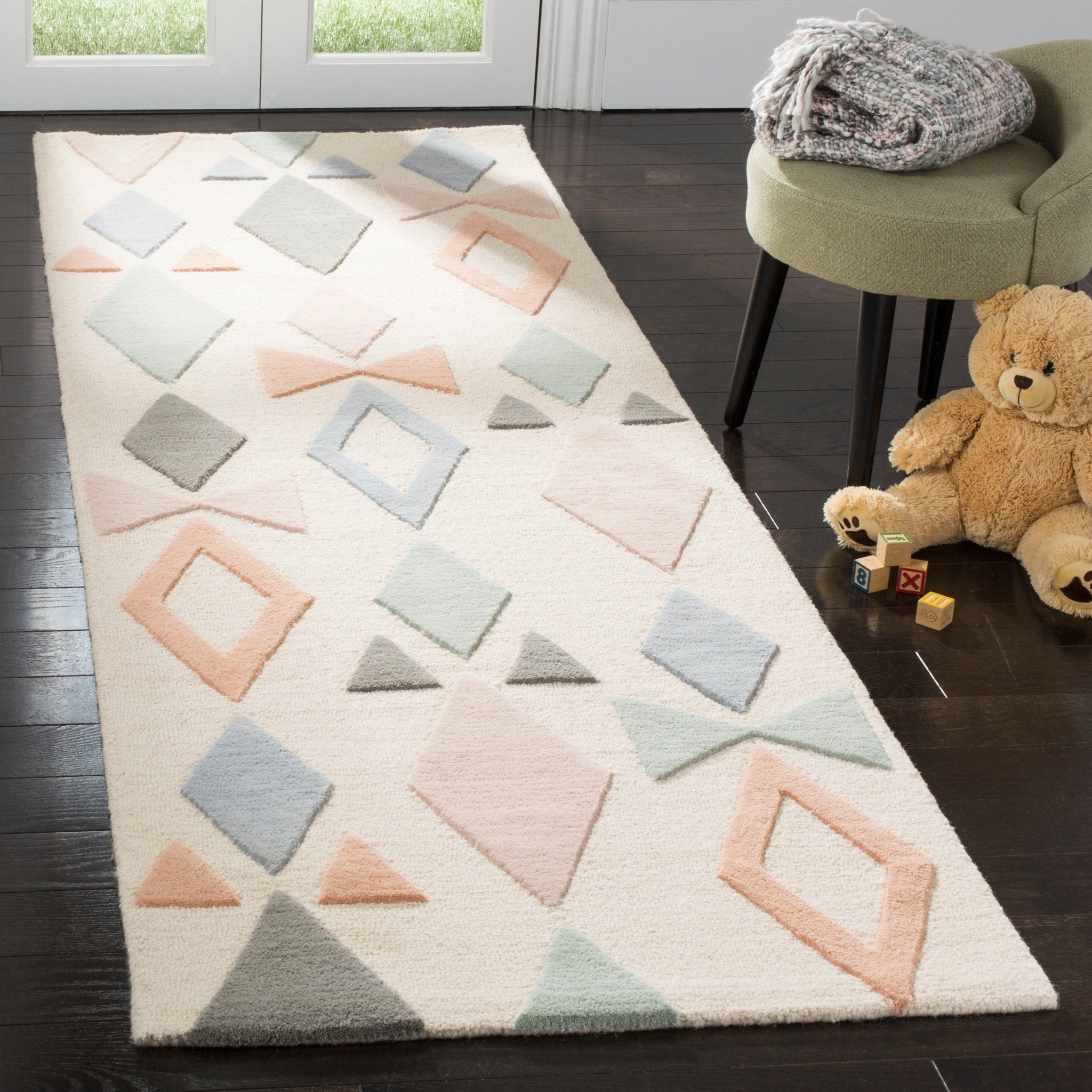 Pastel Geometric Elegance Plush Area Rug - Nestern