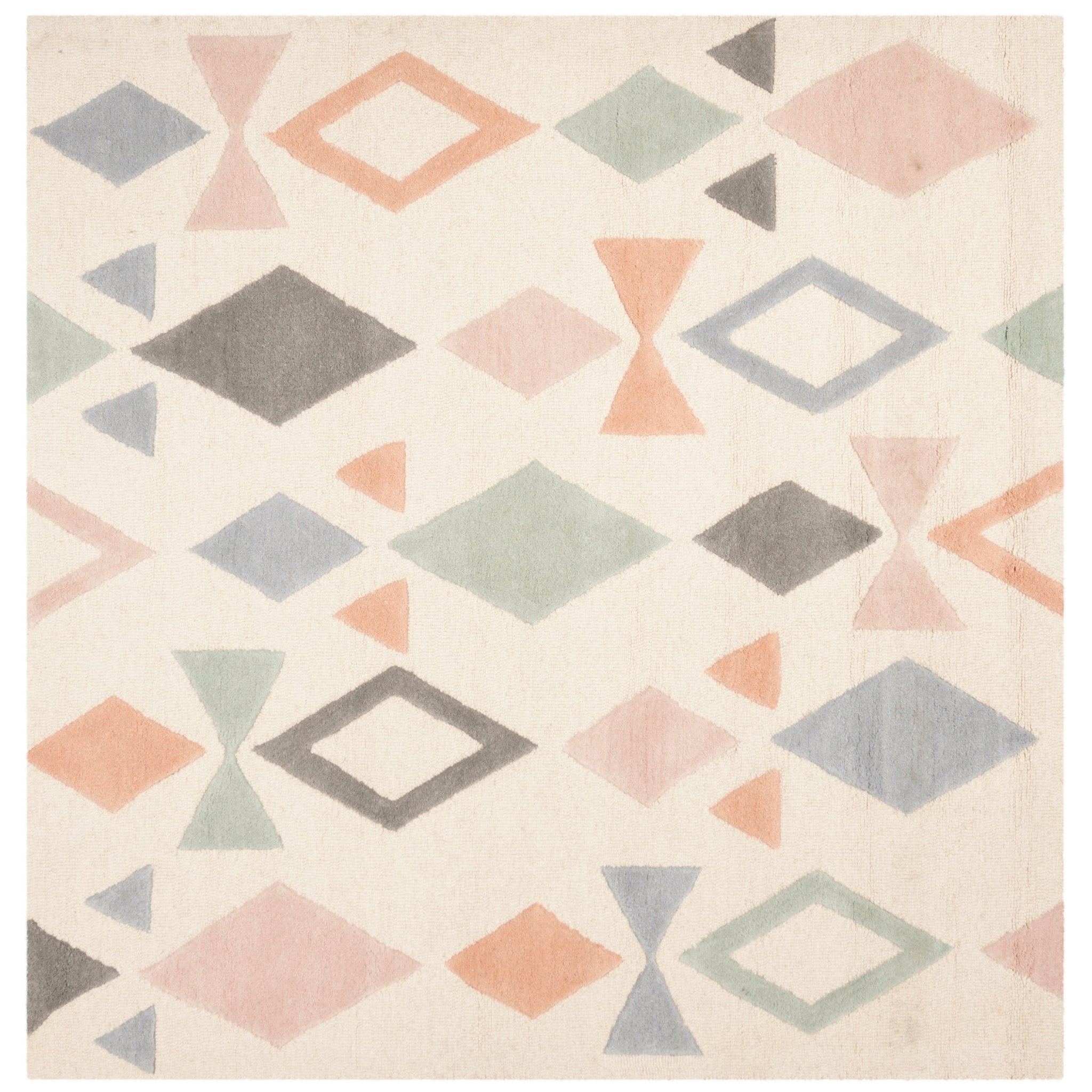 Pastel Geometric Elegance Plush Area Rug - Nestern