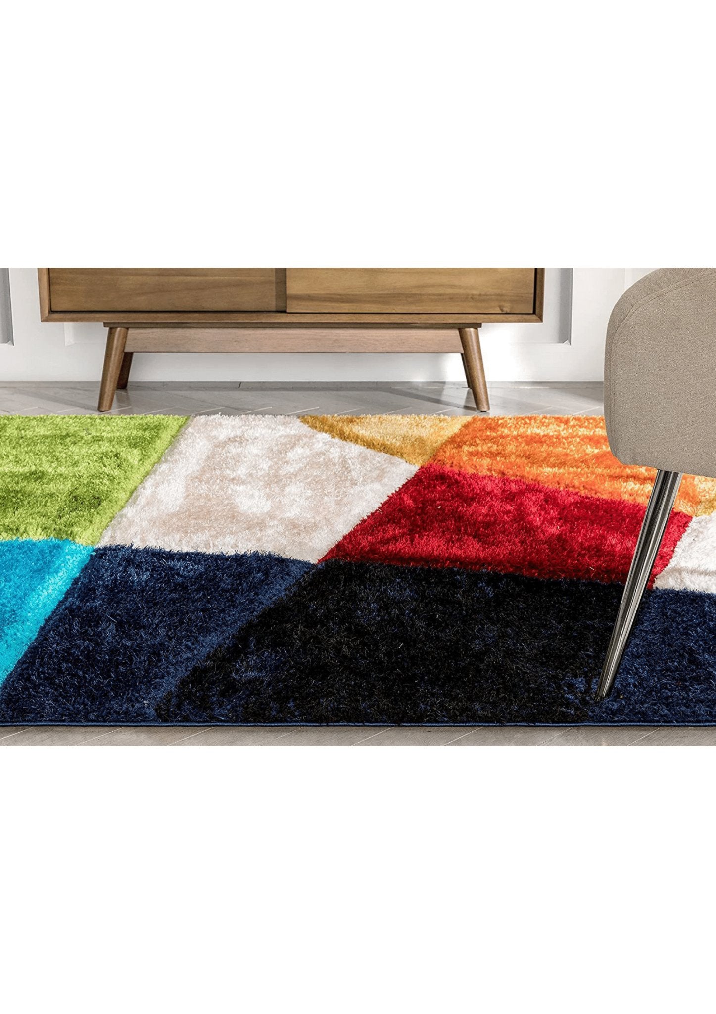 Patterned Vibrant Geometric Area Rug - Nestern