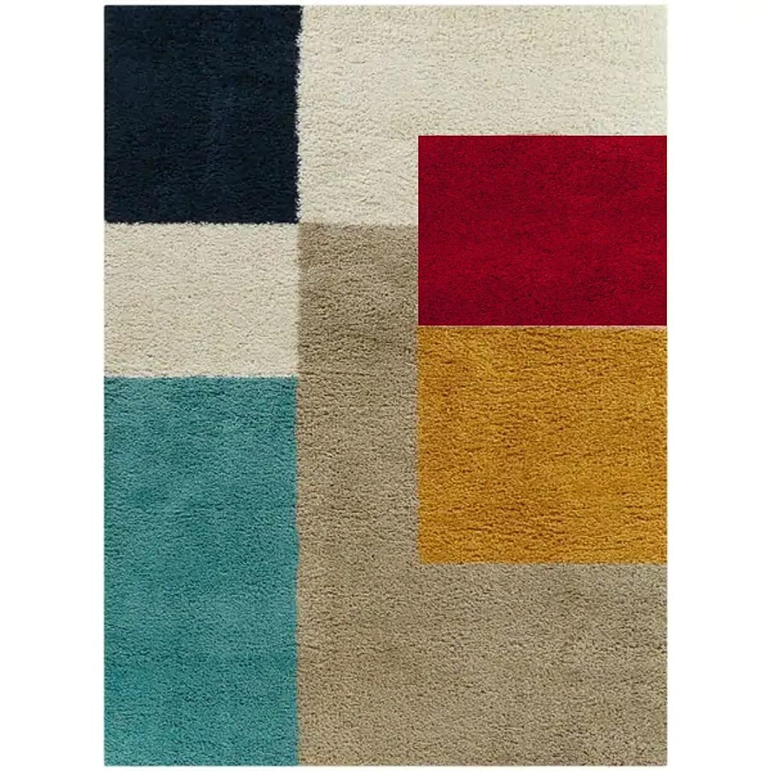 Pop Color Block Geometric Area Rug - Nestern