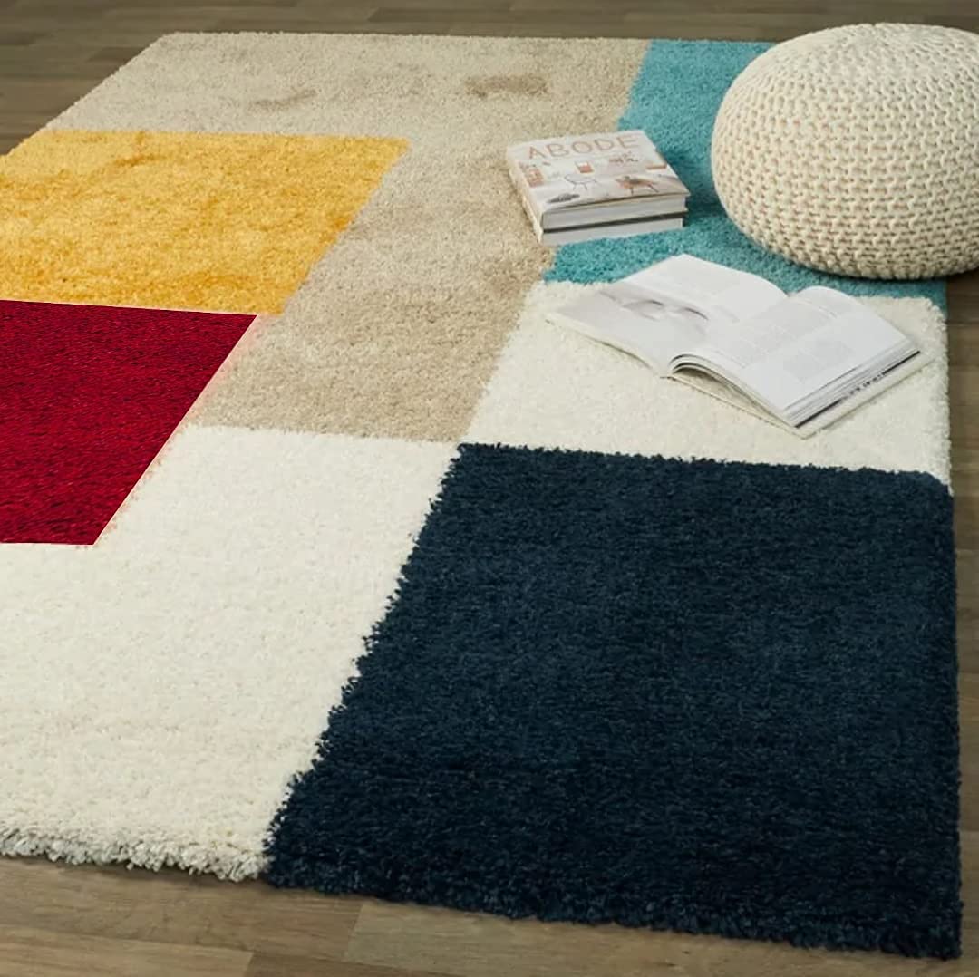 Pop Color Block Geometric Area Rug - Nestern