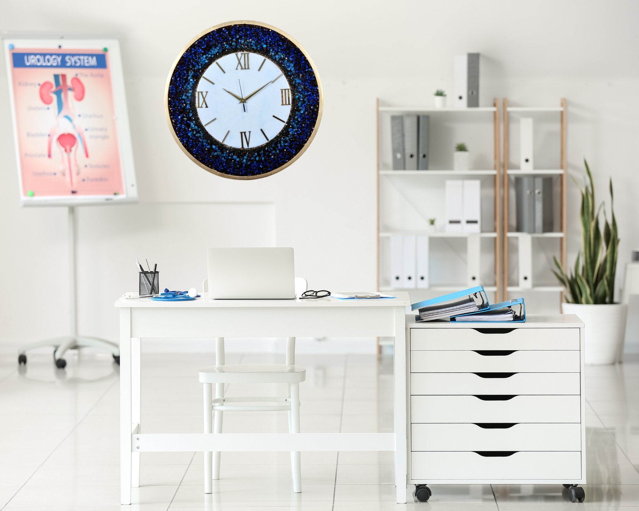 Premium Blue Agate Wall Clock – Stunning Design for Luxurious Home Décor - Nestern