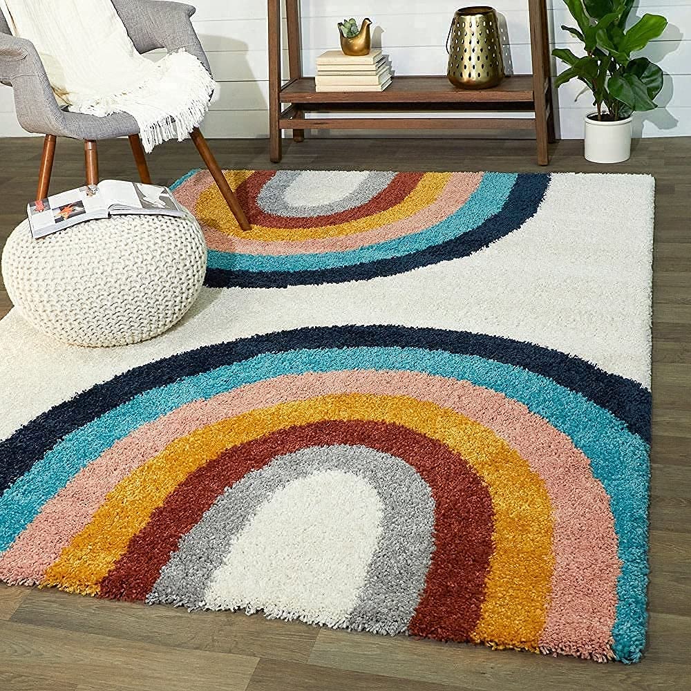 Rainbow Arc Pattern Area Rug - Nestern