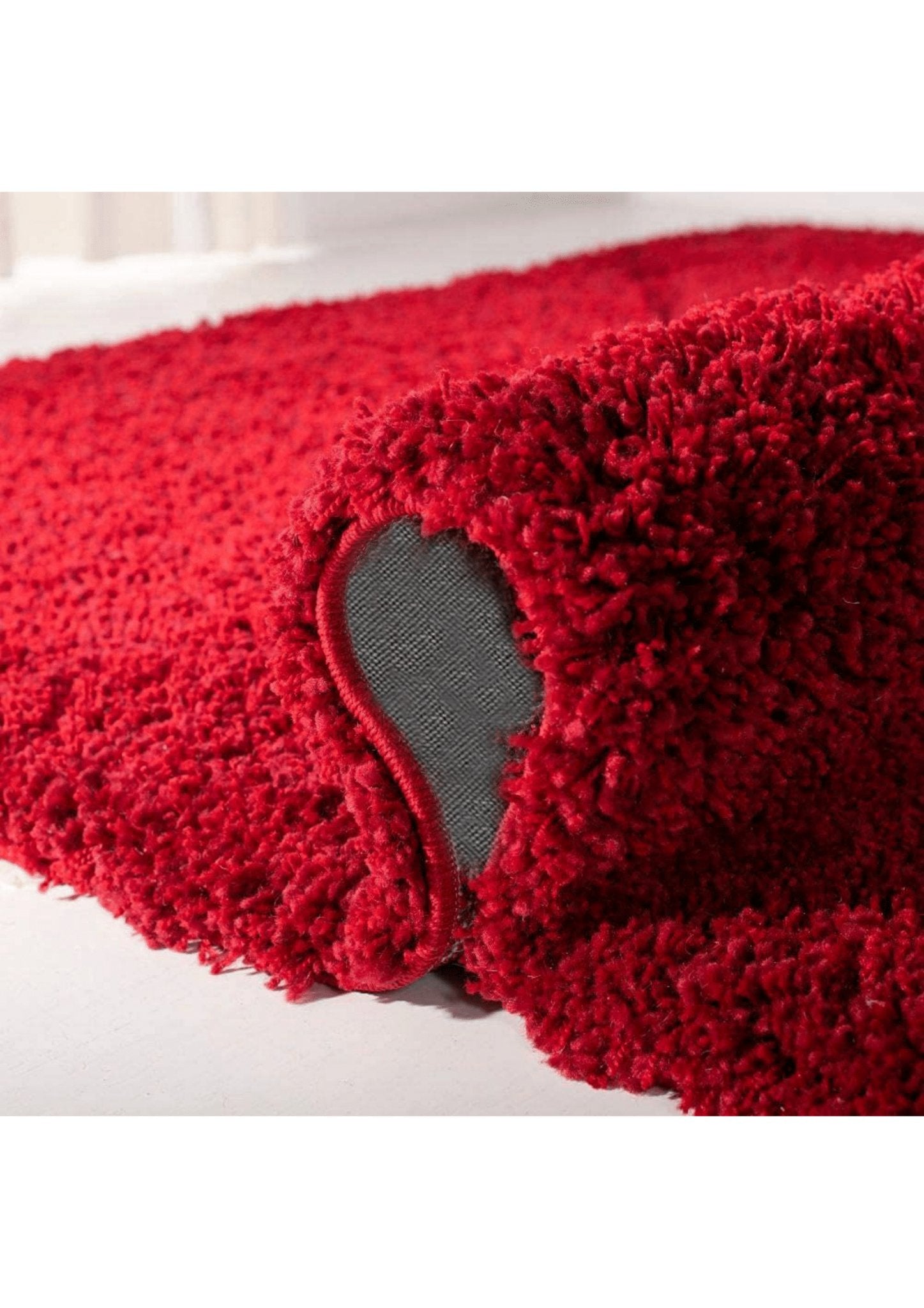 Red Plush Shaggy Rug - Nestern