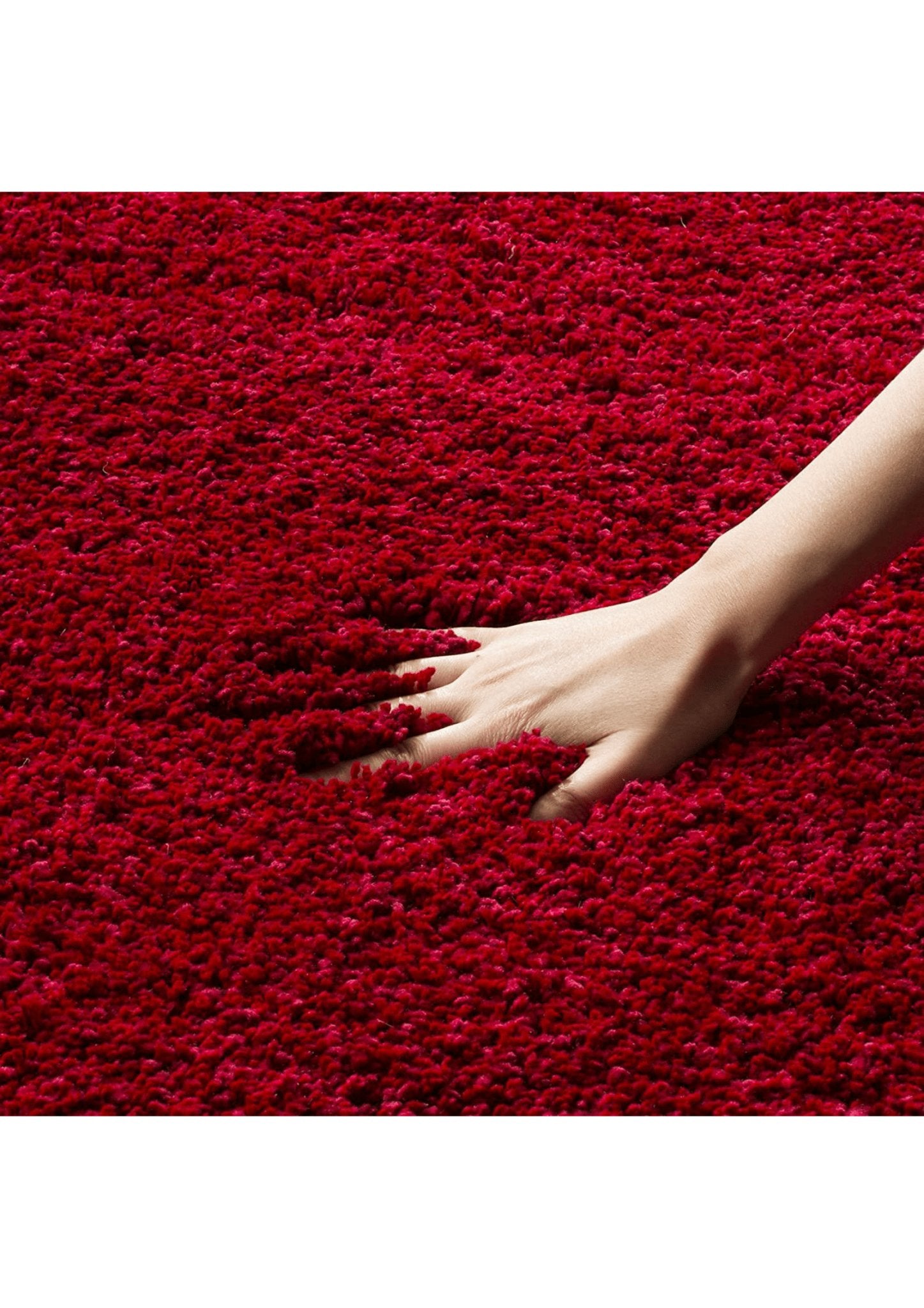 Red Plush Shaggy Rug - Nestern