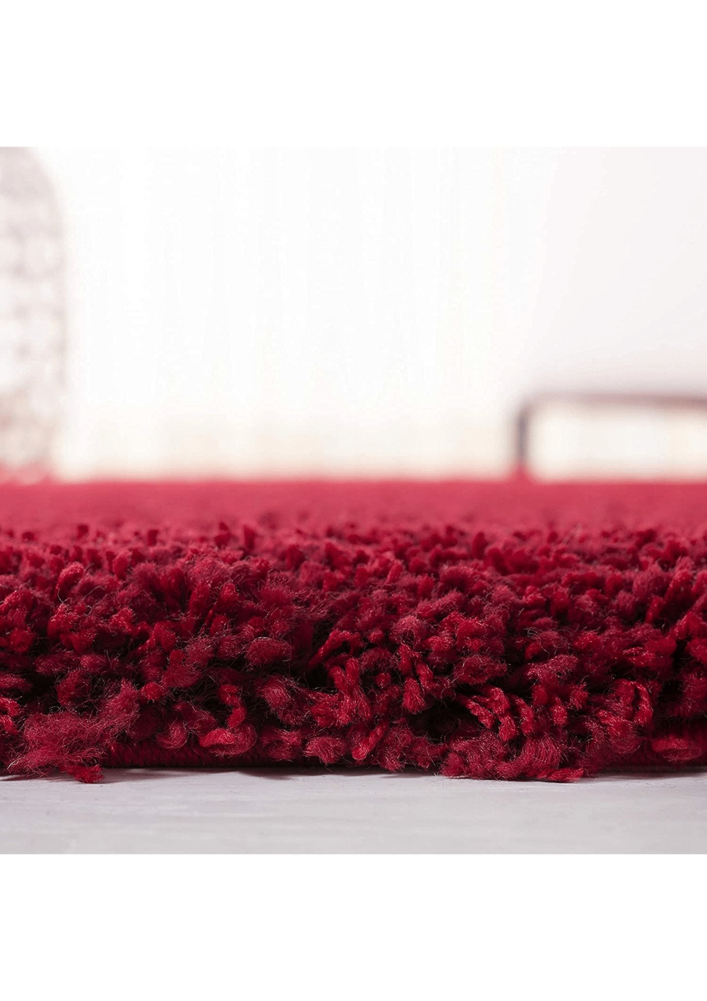 Red Plush Shaggy Rug - Nestern