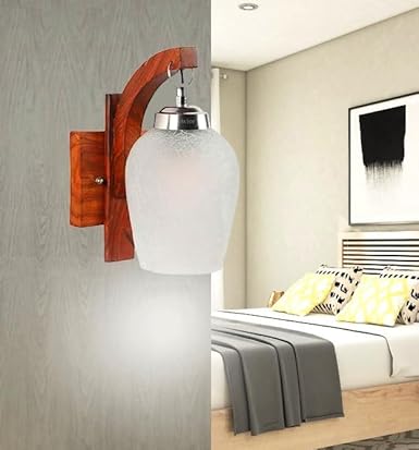 Rustic Wooden Bracket Wall Lamp - Nestern