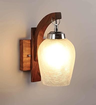 Rustic Wooden Bracket Wall Lamp - Nestern