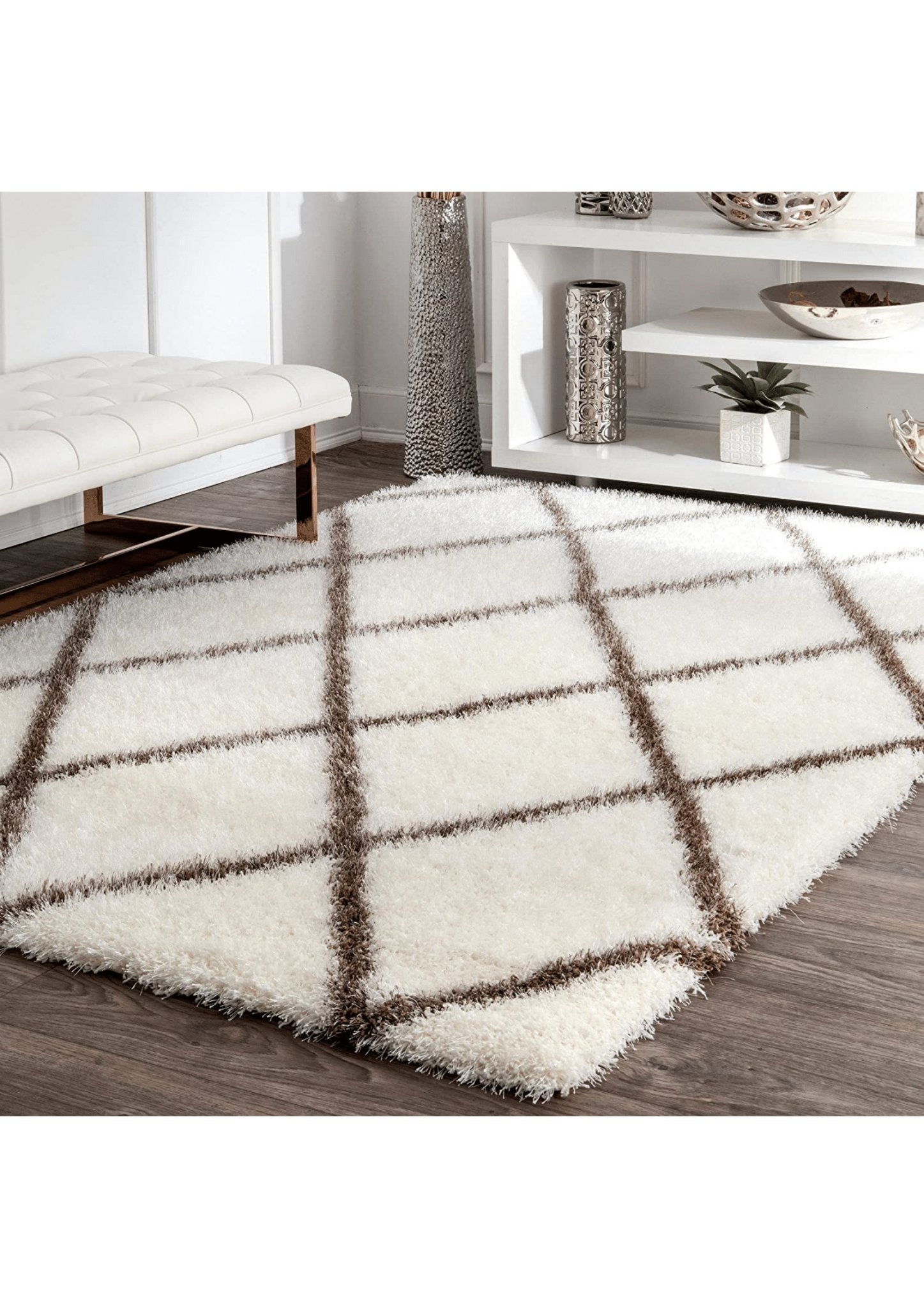 Sculpted Gray Geometric Rug - Nestern