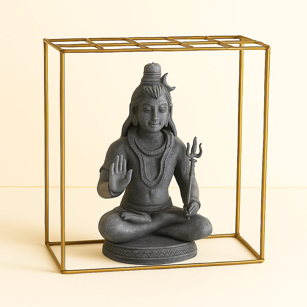 Elegant Golden Metal Frame Stand for Idols & Decor