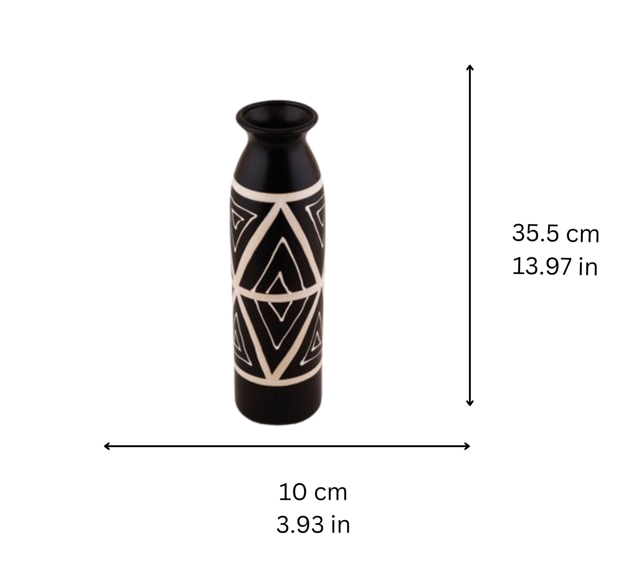 Sleek Bold Black Decoartive Table Vase - Nestern