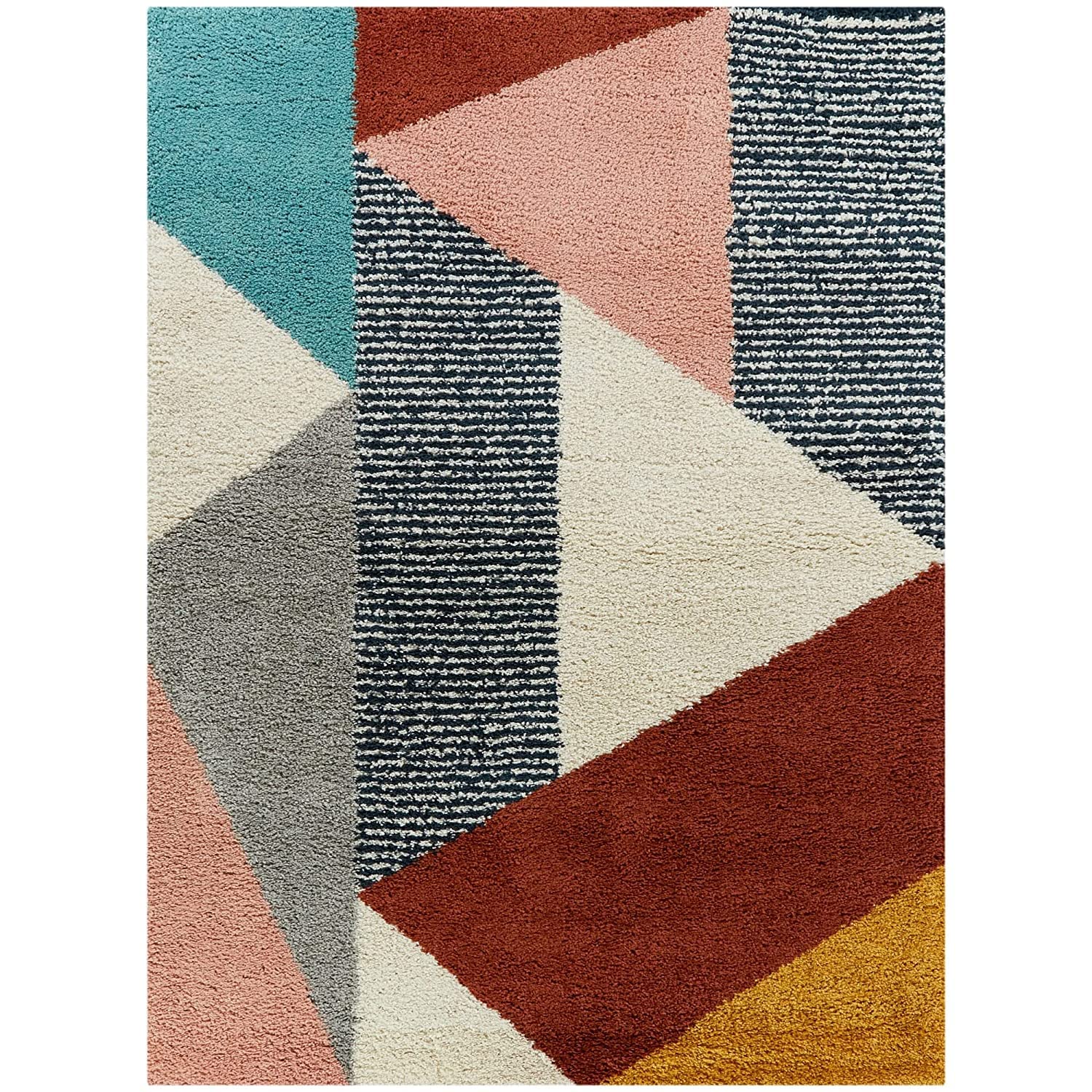 Striking Multicolored Geometric Area Rug - Nestern