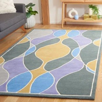 Switzerland Wool Collections Abstract Wave Pattern Area Rug - Custom Sizes Available - Nestern