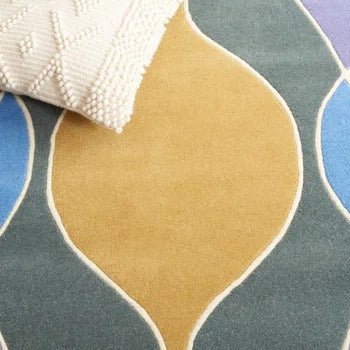 Switzerland Wool Collections Abstract Wave Pattern Area Rug - Custom Sizes Available - Nestern