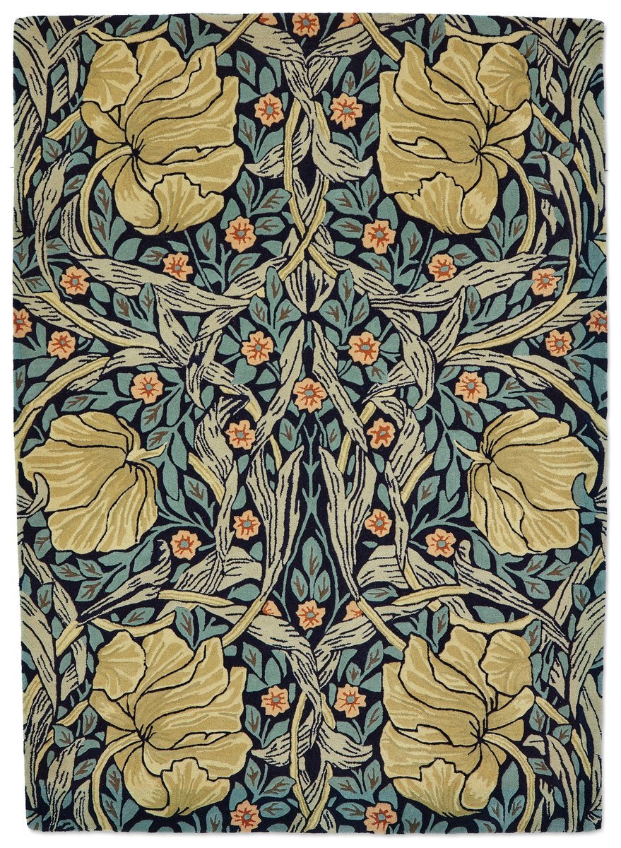 Switzerland Wool Collections Art Nouveau Floral Area Rug - Custom Sizes Available - Nestern