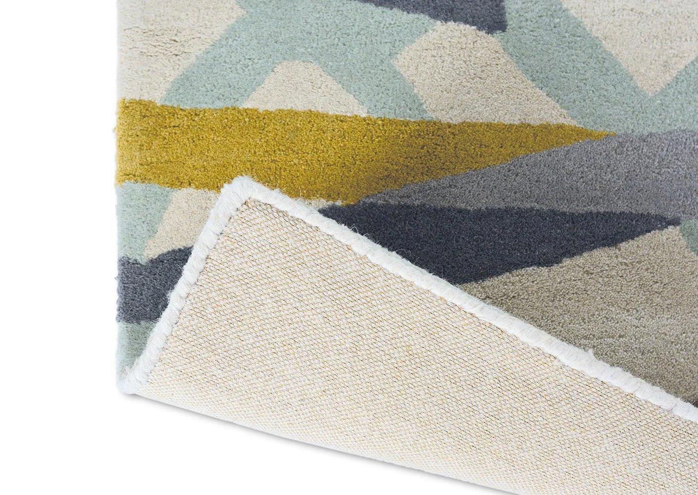 Switzerland Wool Collections Handcrafted Modern Abstract Area Rug - Available in Blue and Gray - Nestern