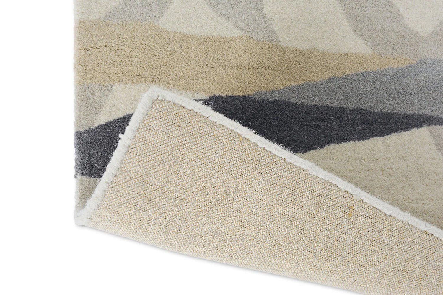 Switzerland Wool Collections Handcrafted Modern Abstract Area Rug - Available in Blue and Gray - Nestern