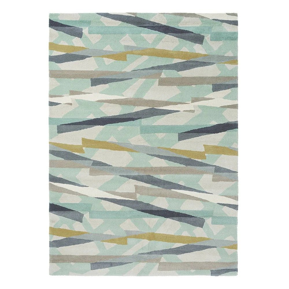 Switzerland Wool Collections Handcrafted Modern Abstract Area Rug - Available in Blue and Gray - Nestern