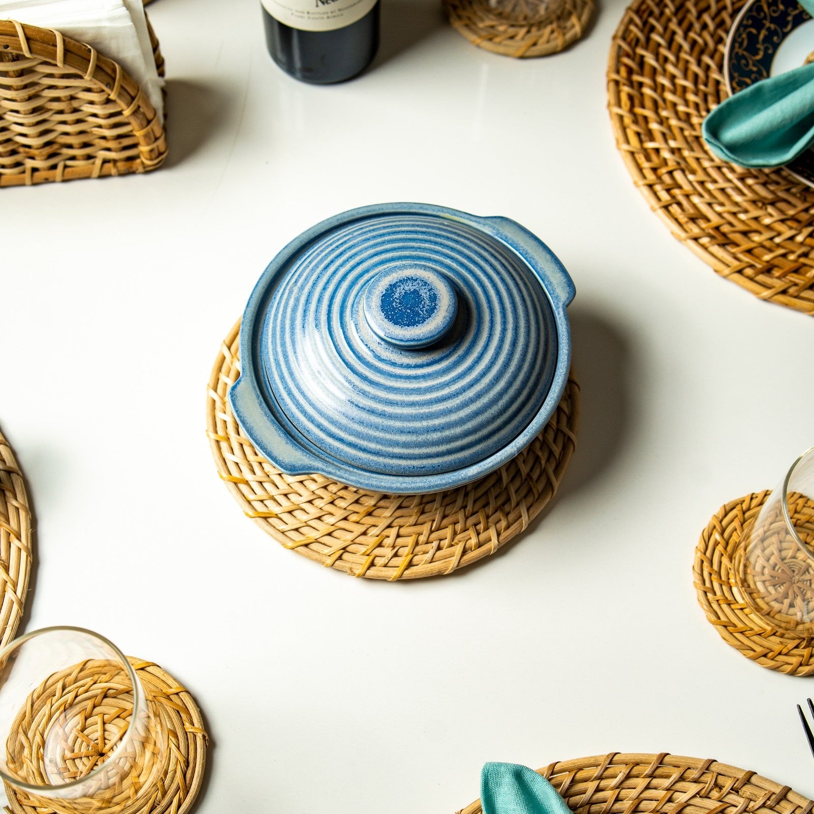 Stylish Round Woven Pot Stands