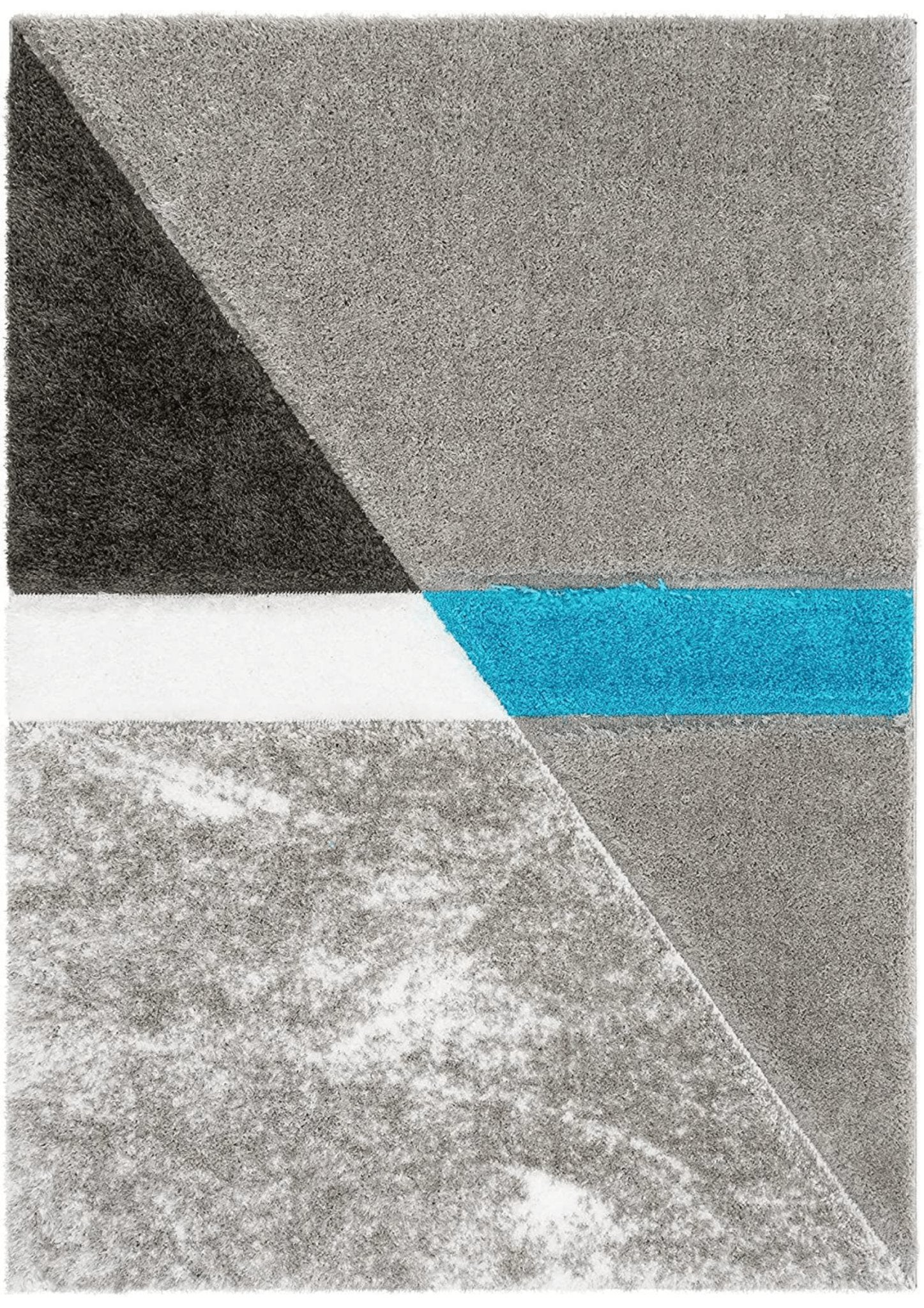 Teal Accent Geometric Area Rug - Nestern
