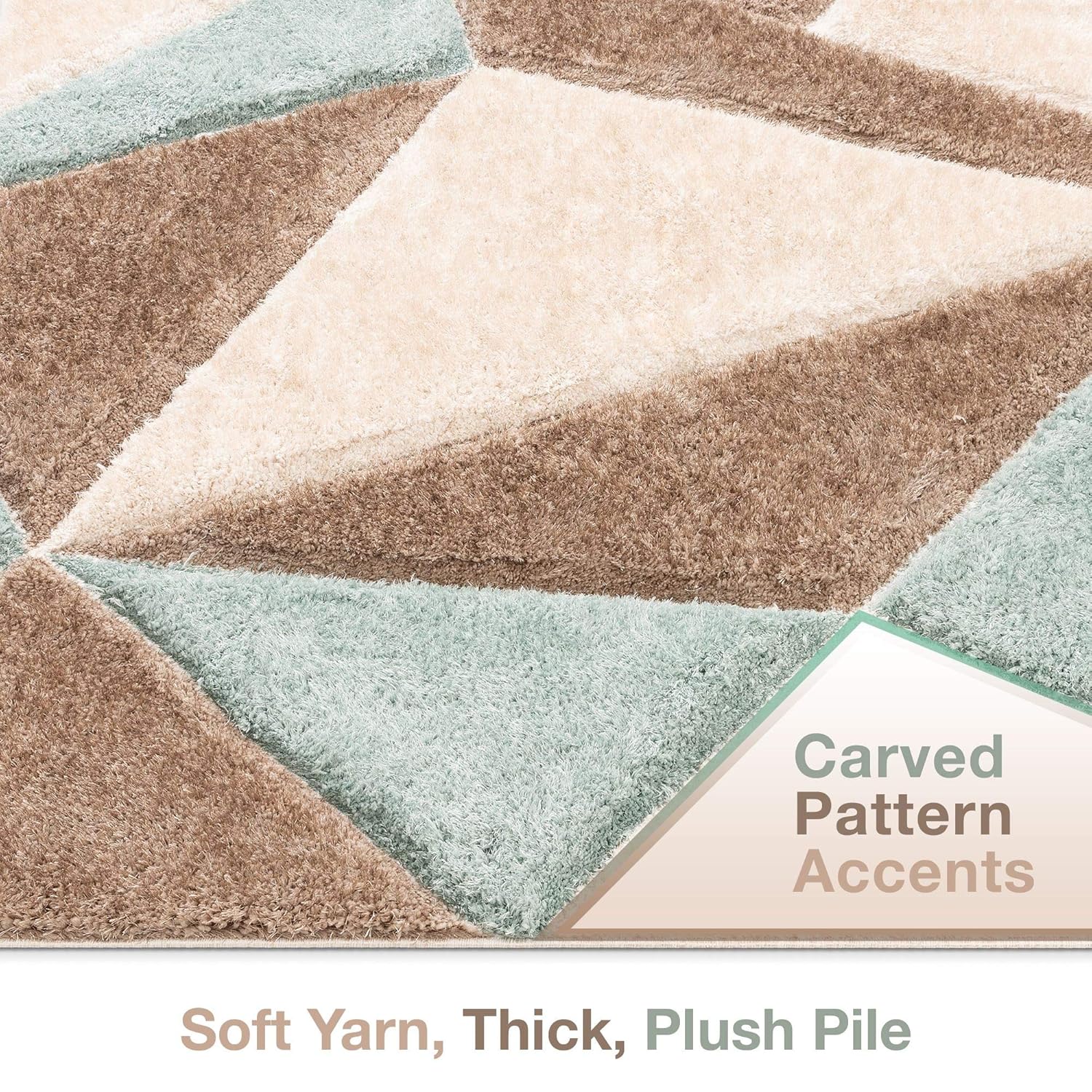 Tri-Tone Geometric Harmony Rug - Nestern