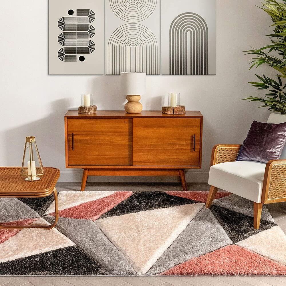 Triangles Geometric Area Rug - Nestern