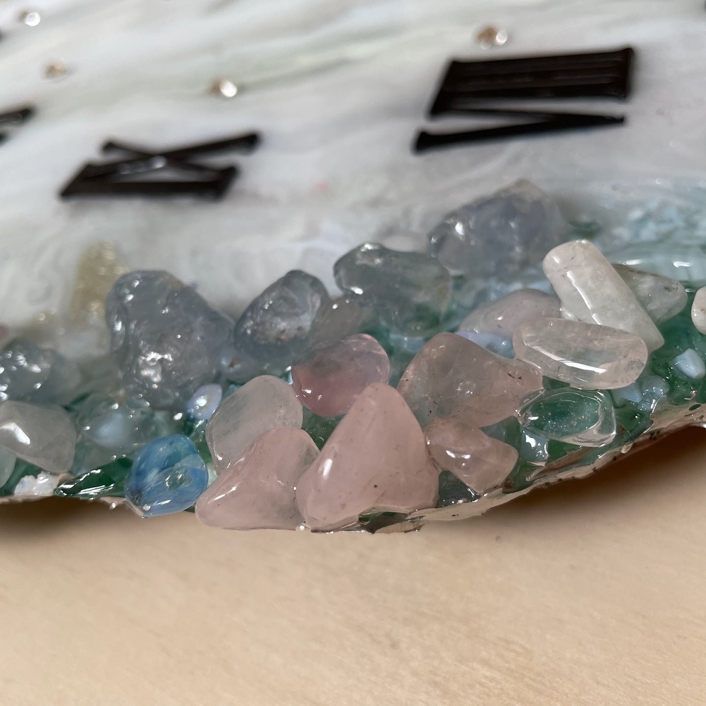 Unique Geode-Inspired Wall Clock with Crystal Accents and Unique Design - Nestern