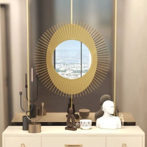 Unique Metal Wall Mirror Seamlessly Blends Style and Functionality