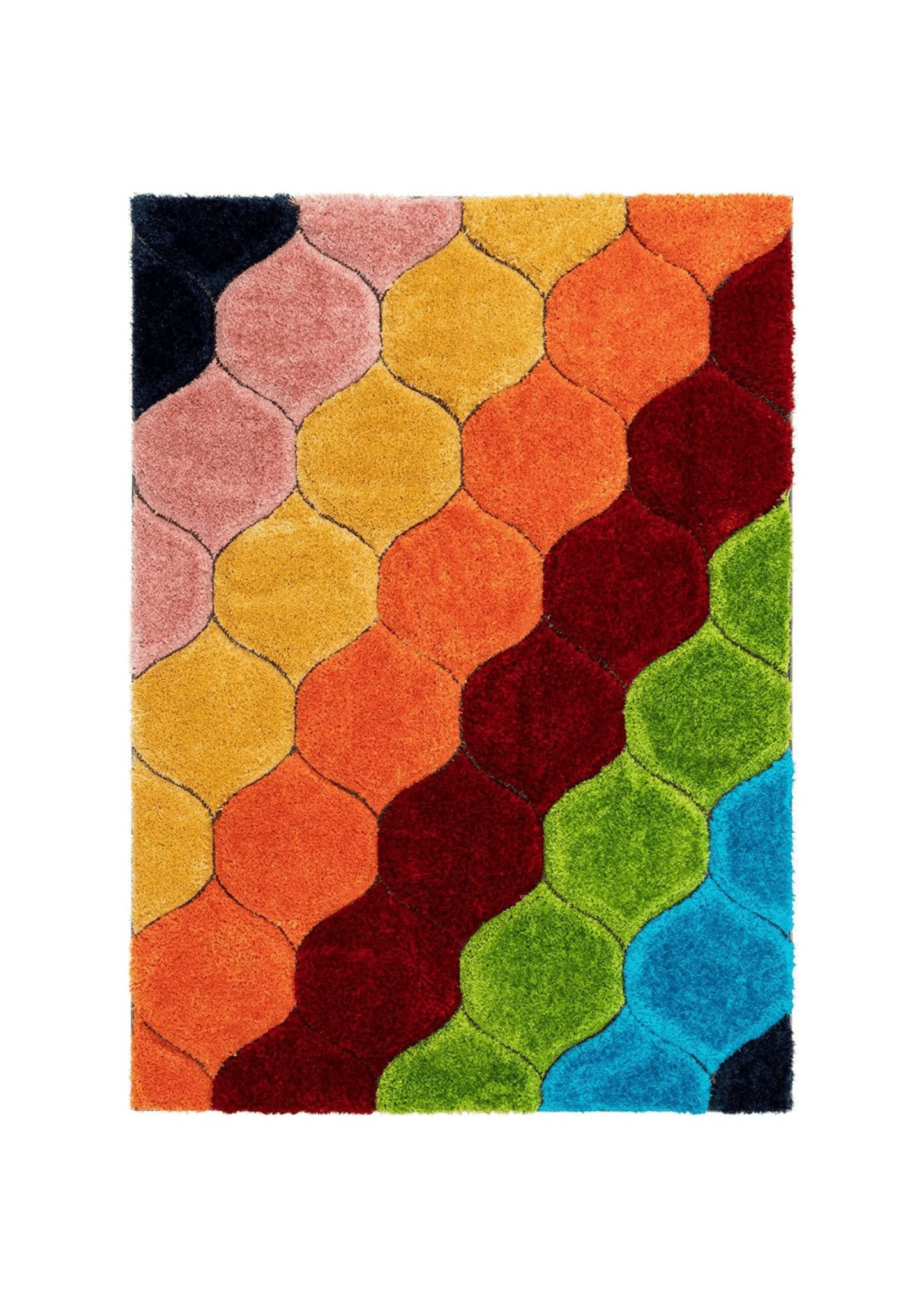 Vibrant Multicolor Geometric Rug - Nestern