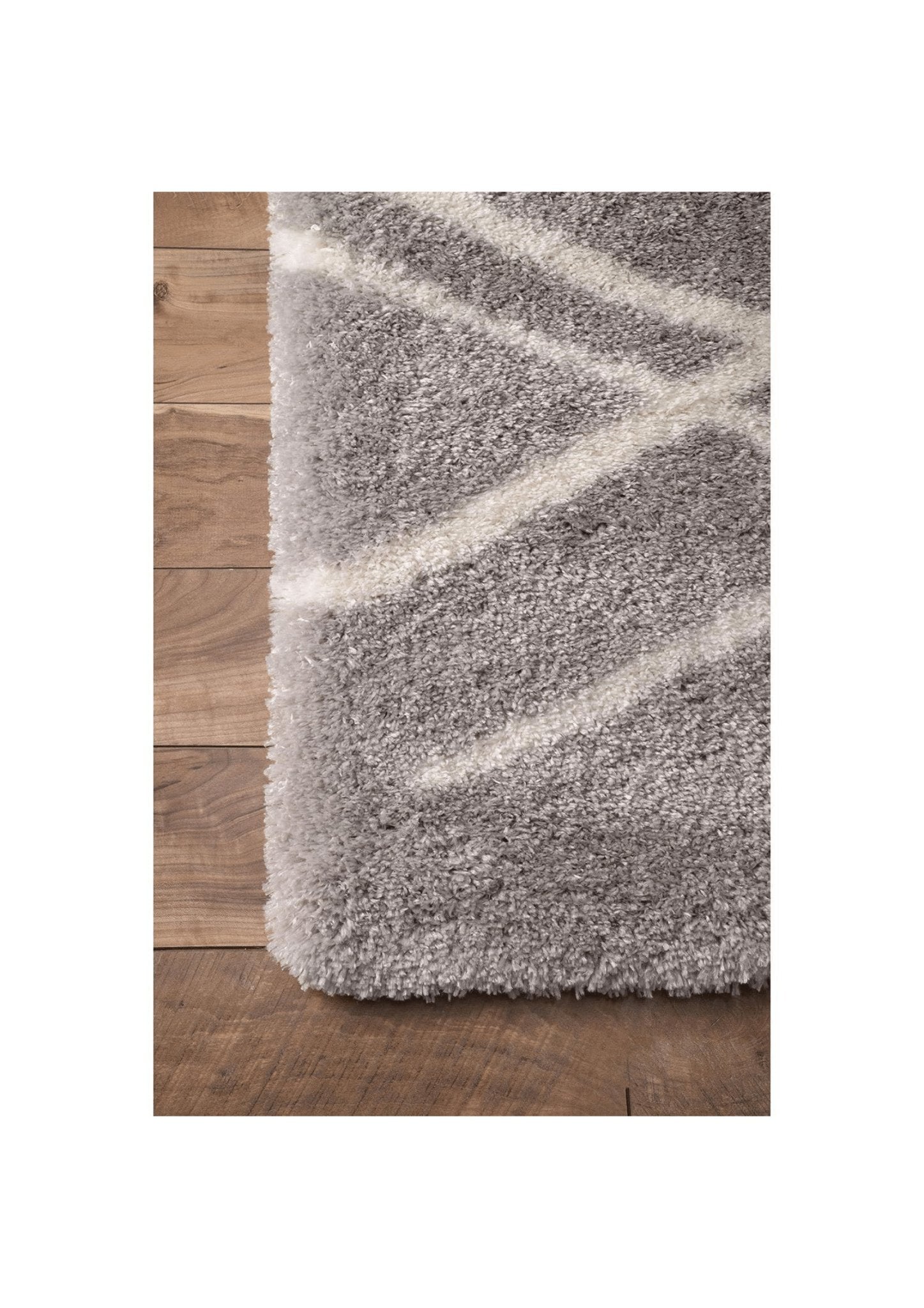 White and Gray Modern Geometric Rug - Nestern