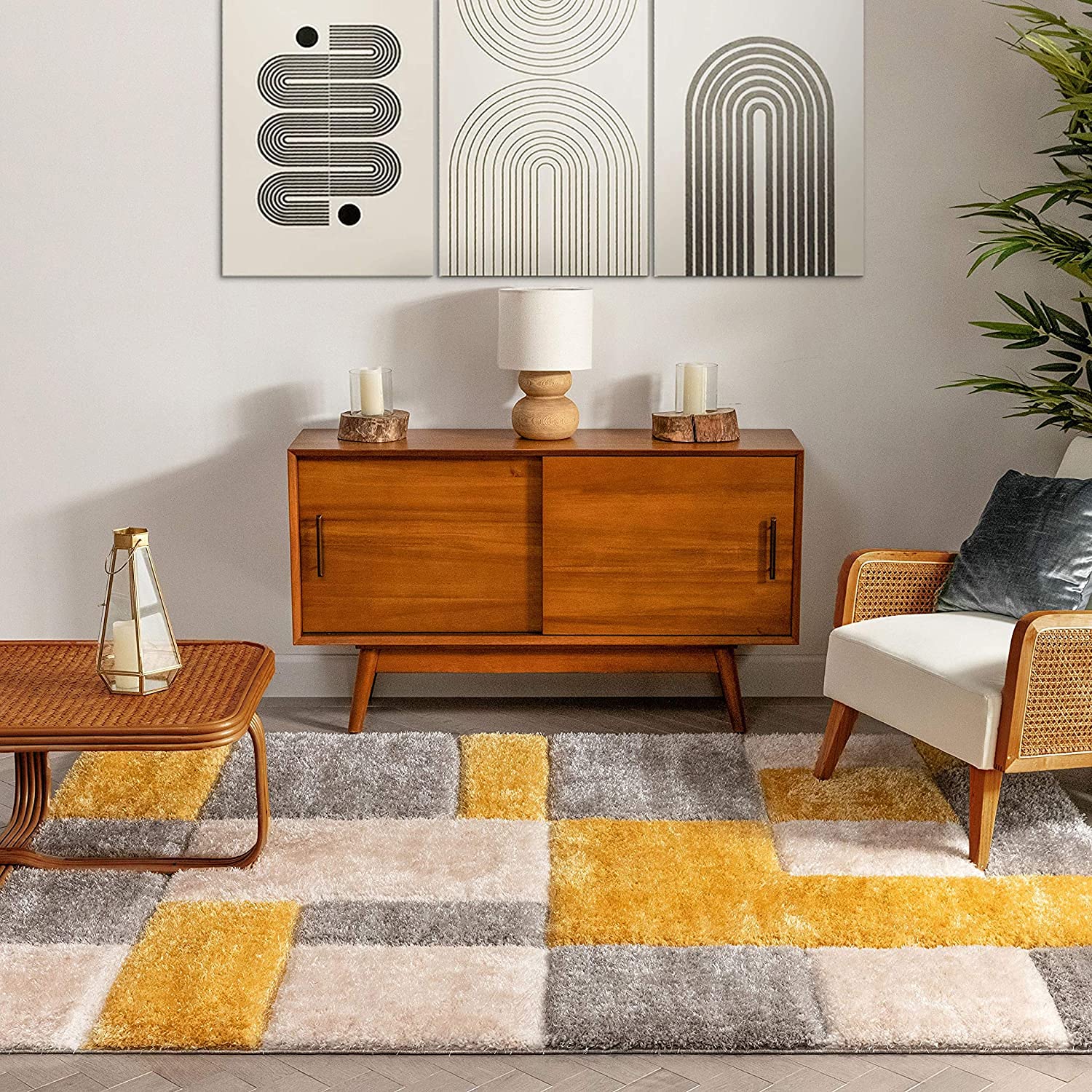 Zig-Zag Modern Geometric Harmony Rug - Nestern