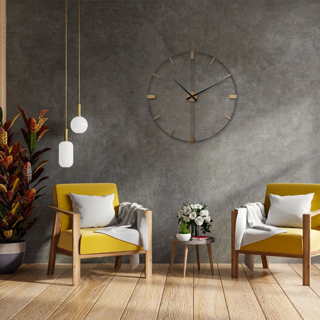 Large Modern Metal Wall Clock – Minimalist Industrial Decor
