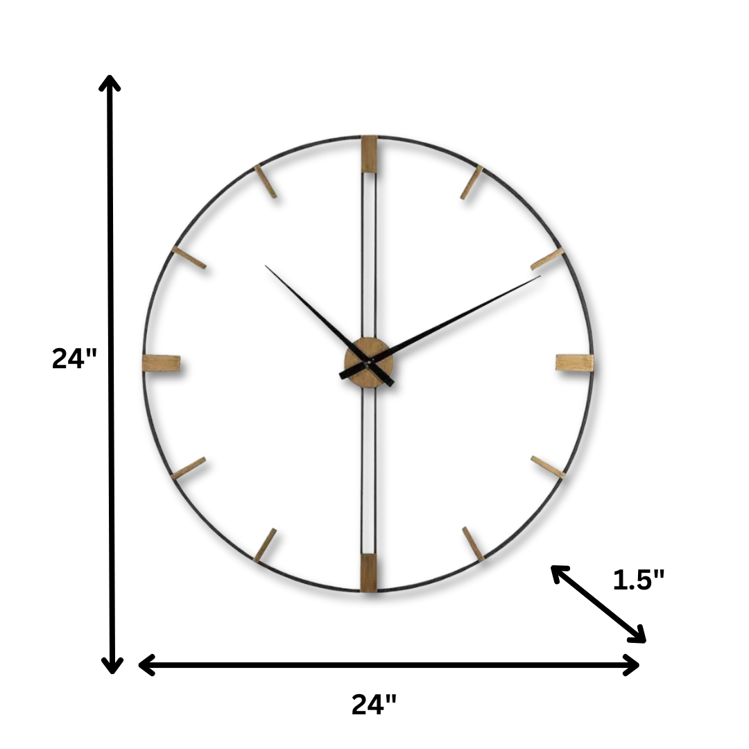 Large Modern Metal Wall Clock – Minimalist Industrial Decor