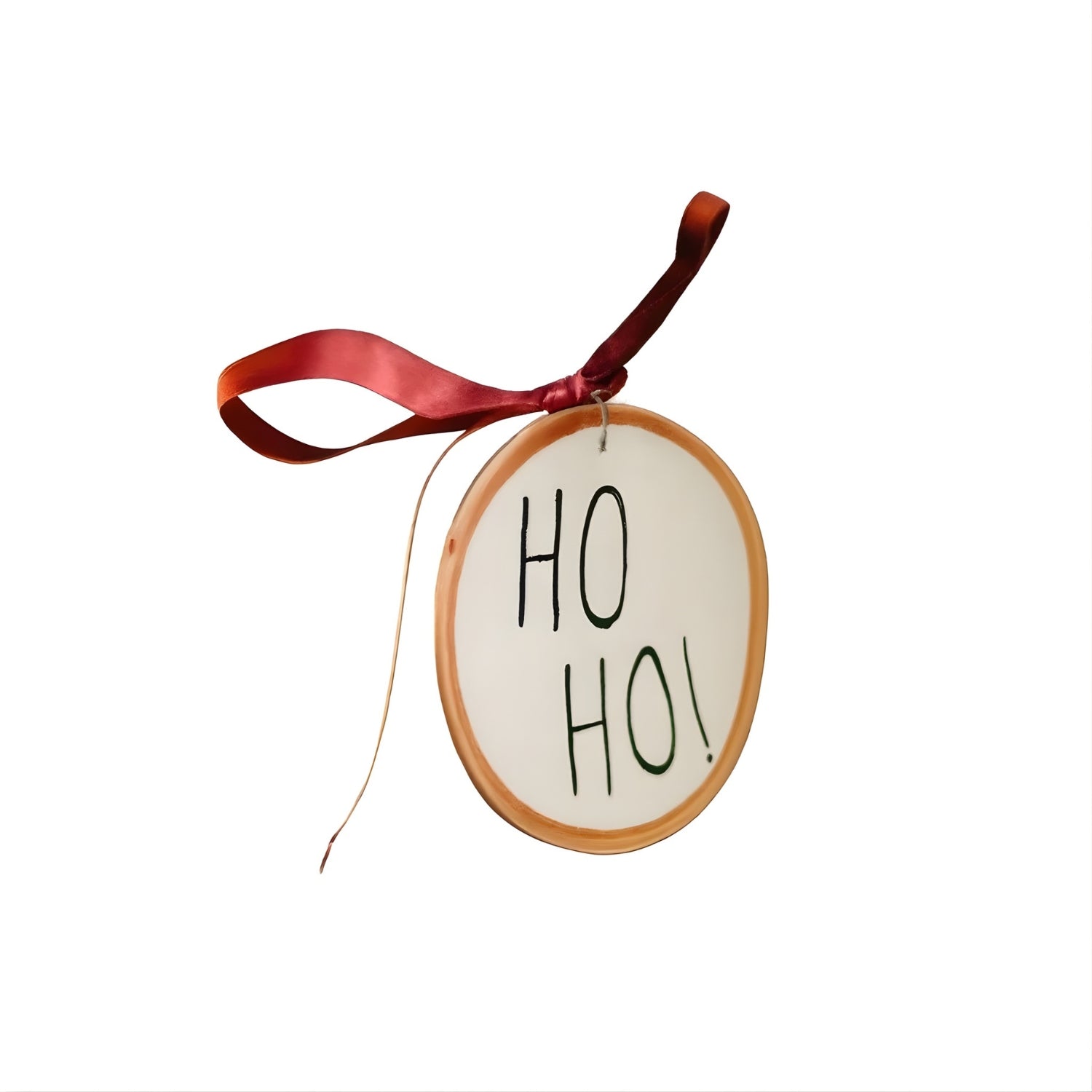 Handcrafted Ceramic "HO HO HO" Christmas Hanging Ornament Decor