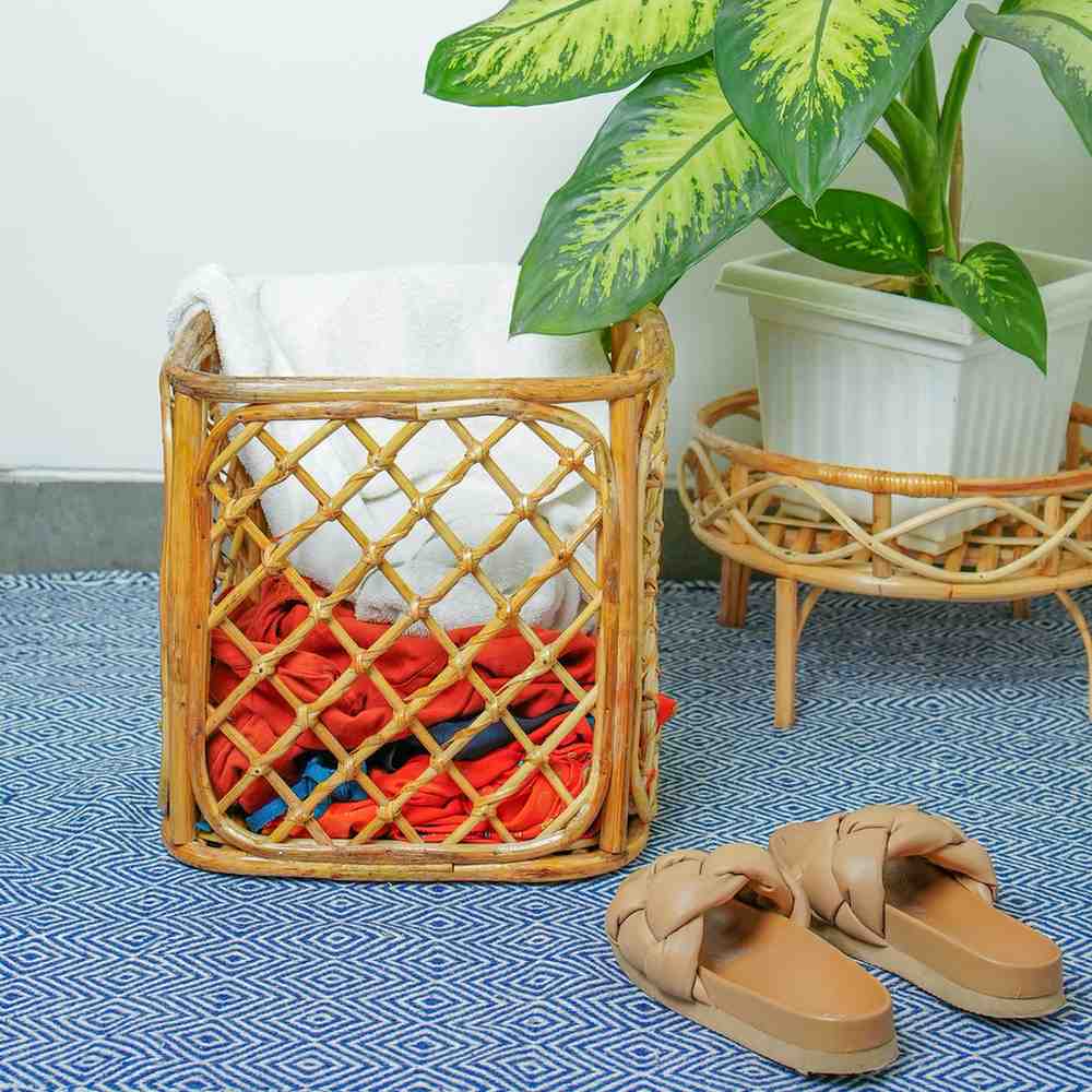 Rattan Storage Basket – Multipurpose Open Organizer for Home