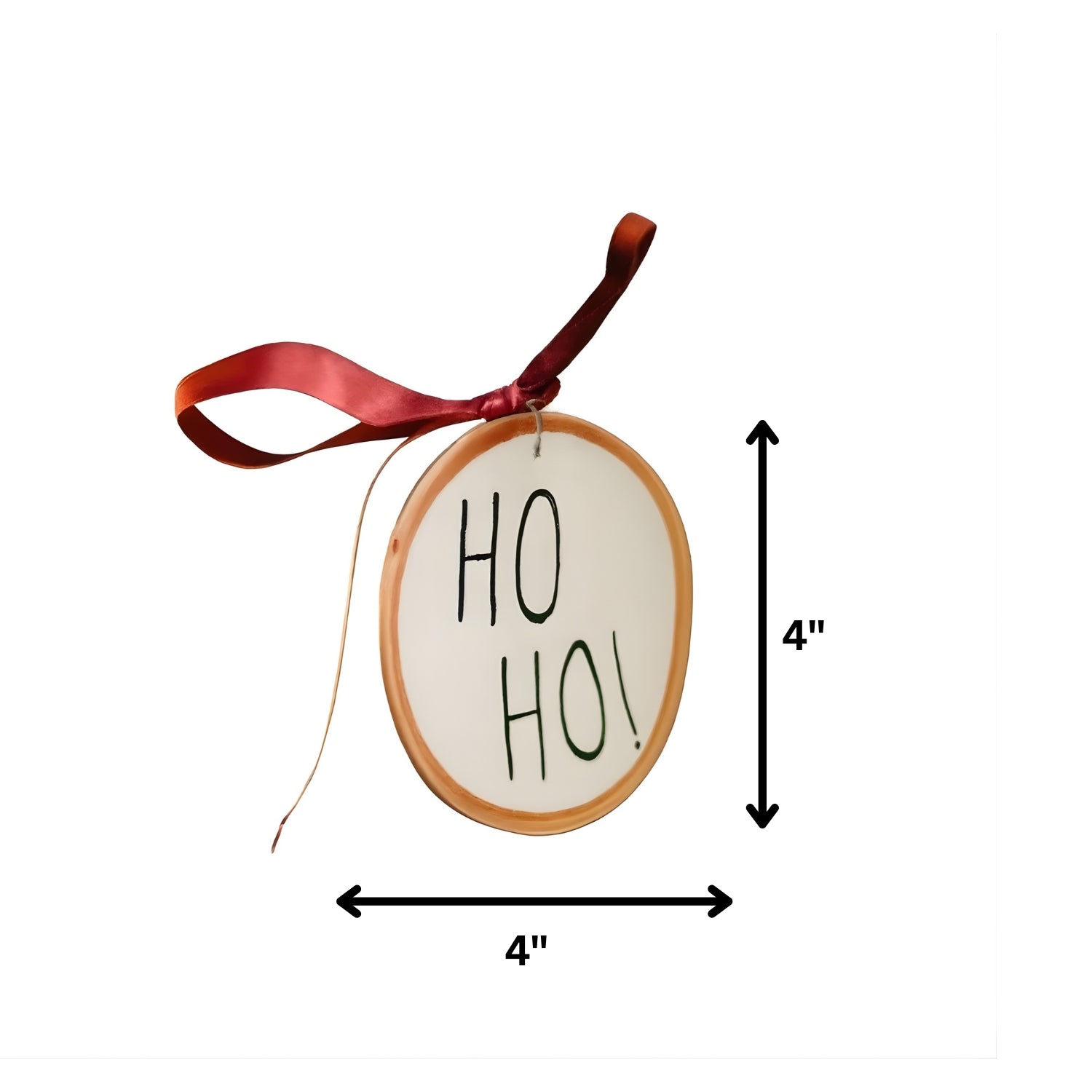 Handcrafted Ceramic "HO HO HO" Christmas Hanging Ornament Decor