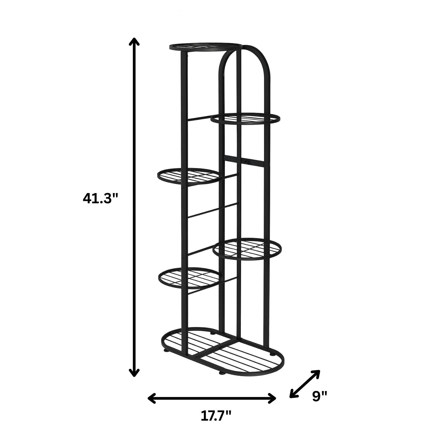 Stylish Metal 6 Tier Multi-Pot Plant Stand For Indoor Outdoor Display
